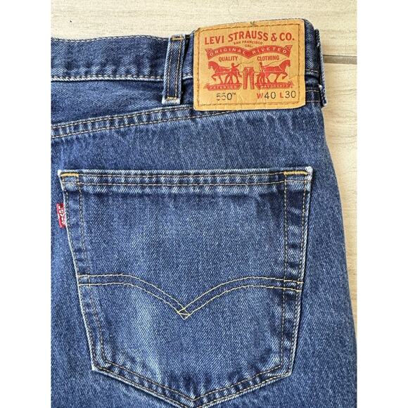 Levis 550 Relaxed Fit Straight Leg Blue Jeans Men's 40X30 Denim 100% Cotton - Picture 3 of 7